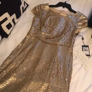 Gold Sequins Cocktail Dress